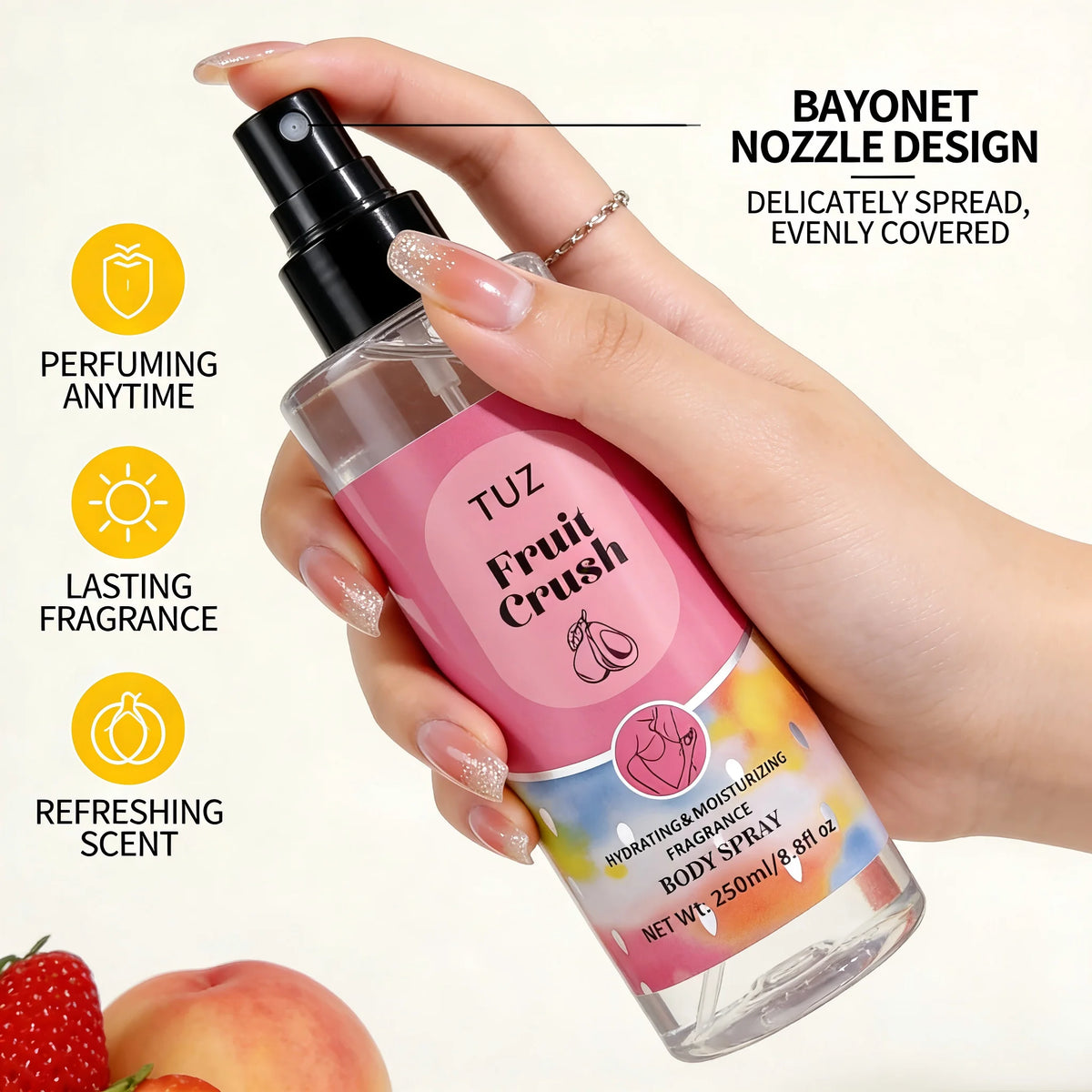 TUZ Hydrating Body Spray Women 250ml – Sweet Gourmand Mist Body Mist Spray Qst