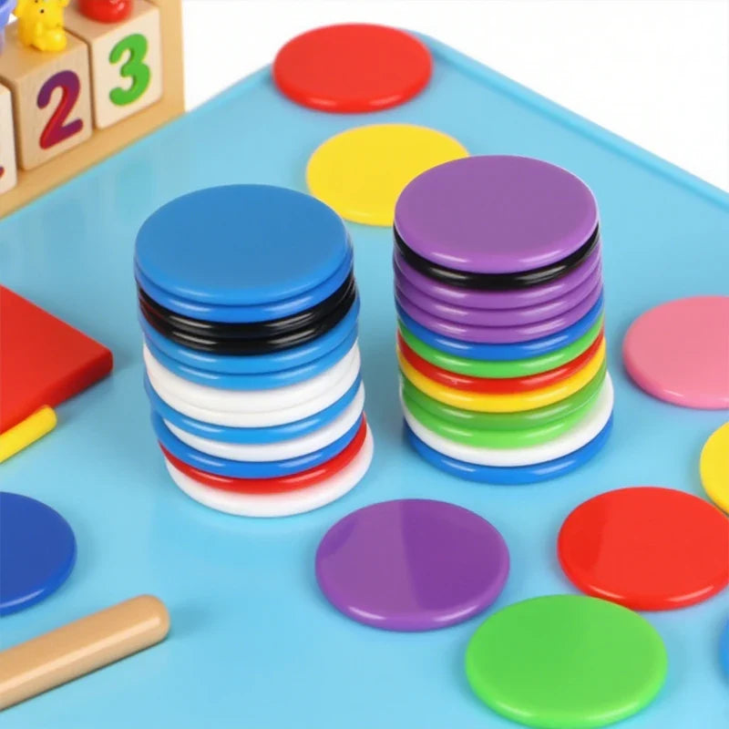 Montessori Bingo Chip Markers – Plastic Math Learning Toy Math Learning Toy Qme
