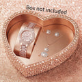 Women's Luxury Roma Dial Diamond Quartz Wristwatch Ladies Quartz Watch Qme Rose No