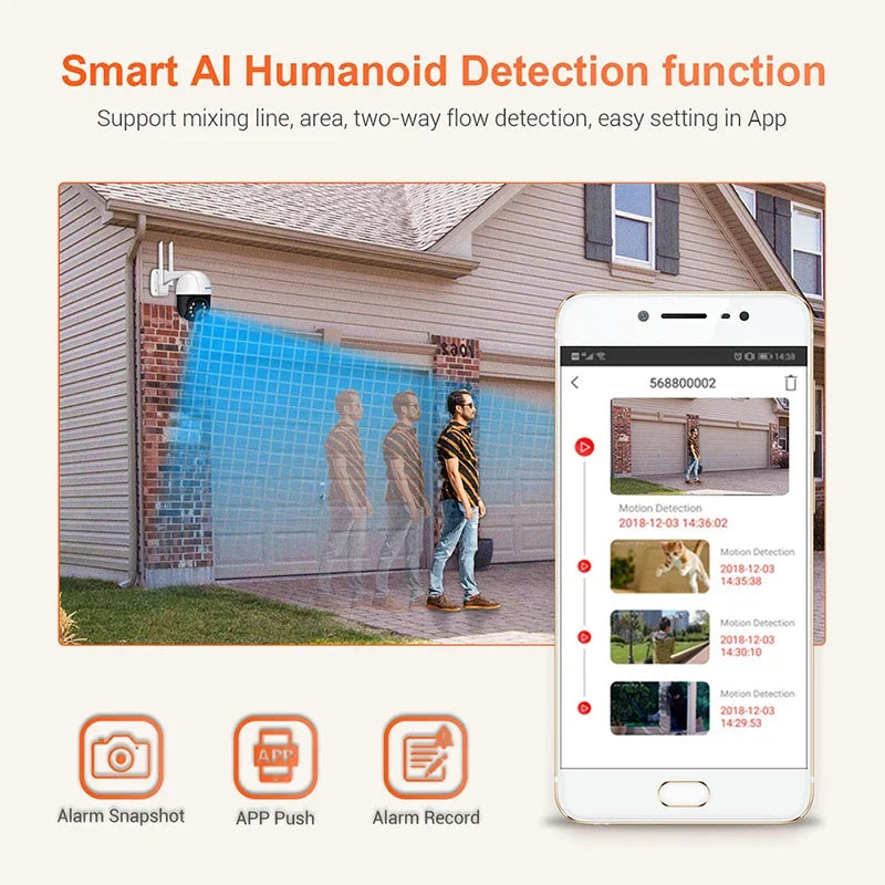 ESCAM QF218 1080P Pan Tilt AI Security Camera | WiFi & Cloud Wireless Security Camera Qme