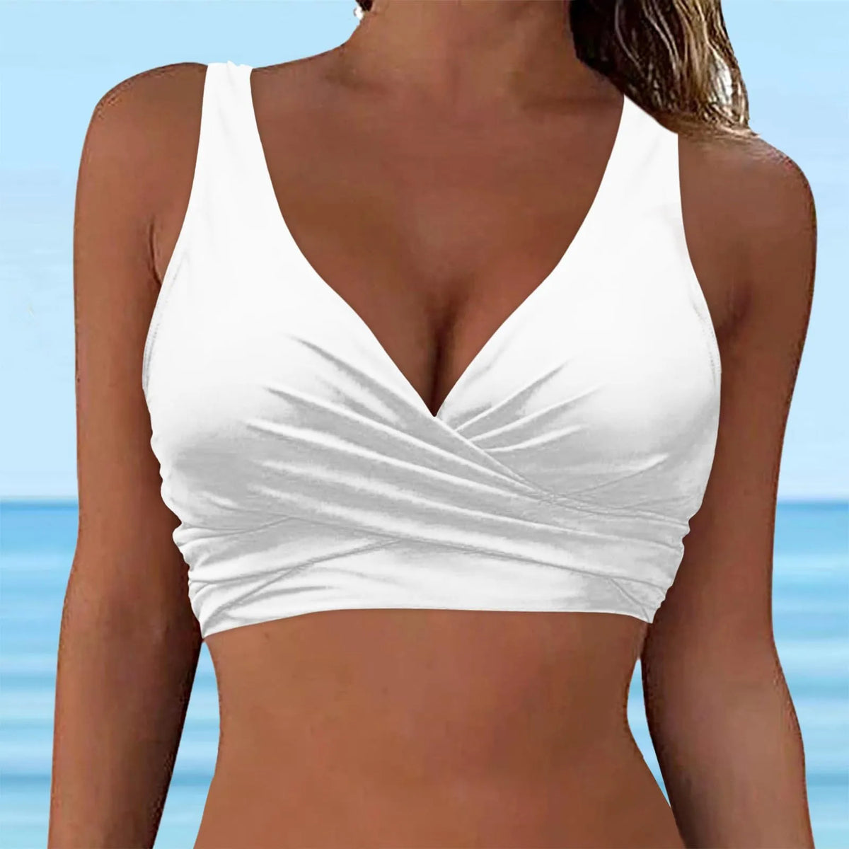 Women's Backless Cross Tie Bra – Swimwear & Fashion Top Backless Tie Bralette Qme White L