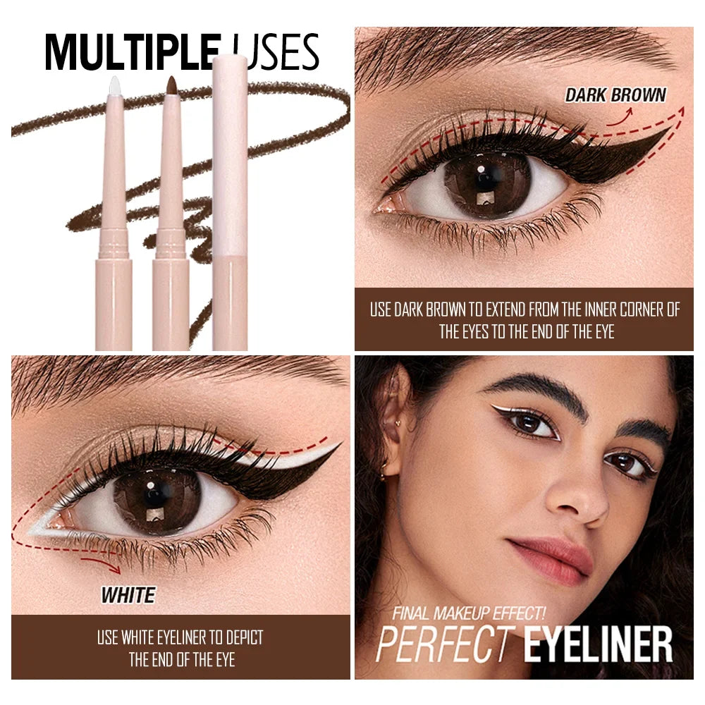 Waterproof Twist-Up Eyeliner Shadow Stick – Long-Wear Matte Eyeliner Shadow Stick Qme