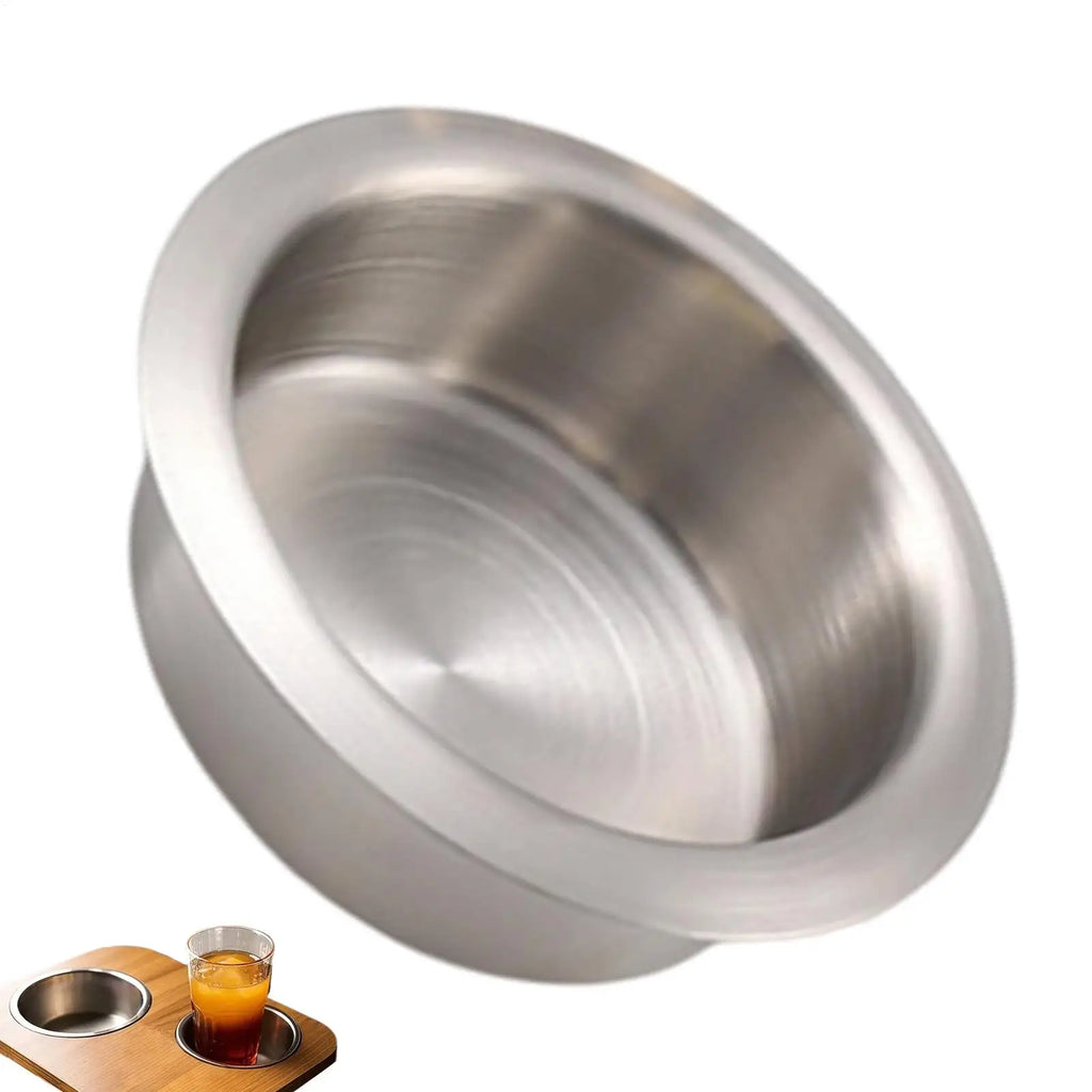 Stainless Steel Drop-In Cup Holder Insert – Boat Car RV Yacht Cup Holder Insert Qst