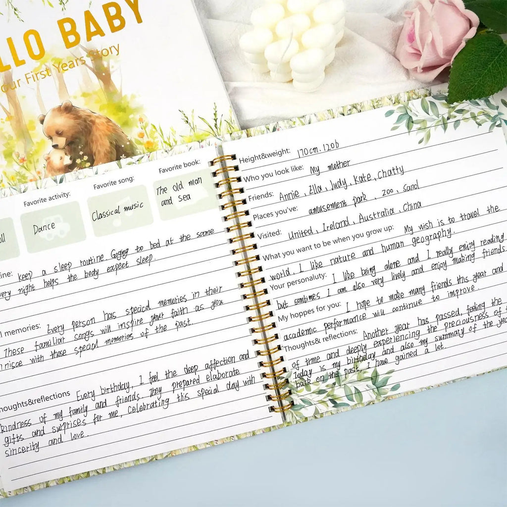 Baby Milestone Book – 5-Year Kids Memory Scrapbook Baby Memory Book Qme