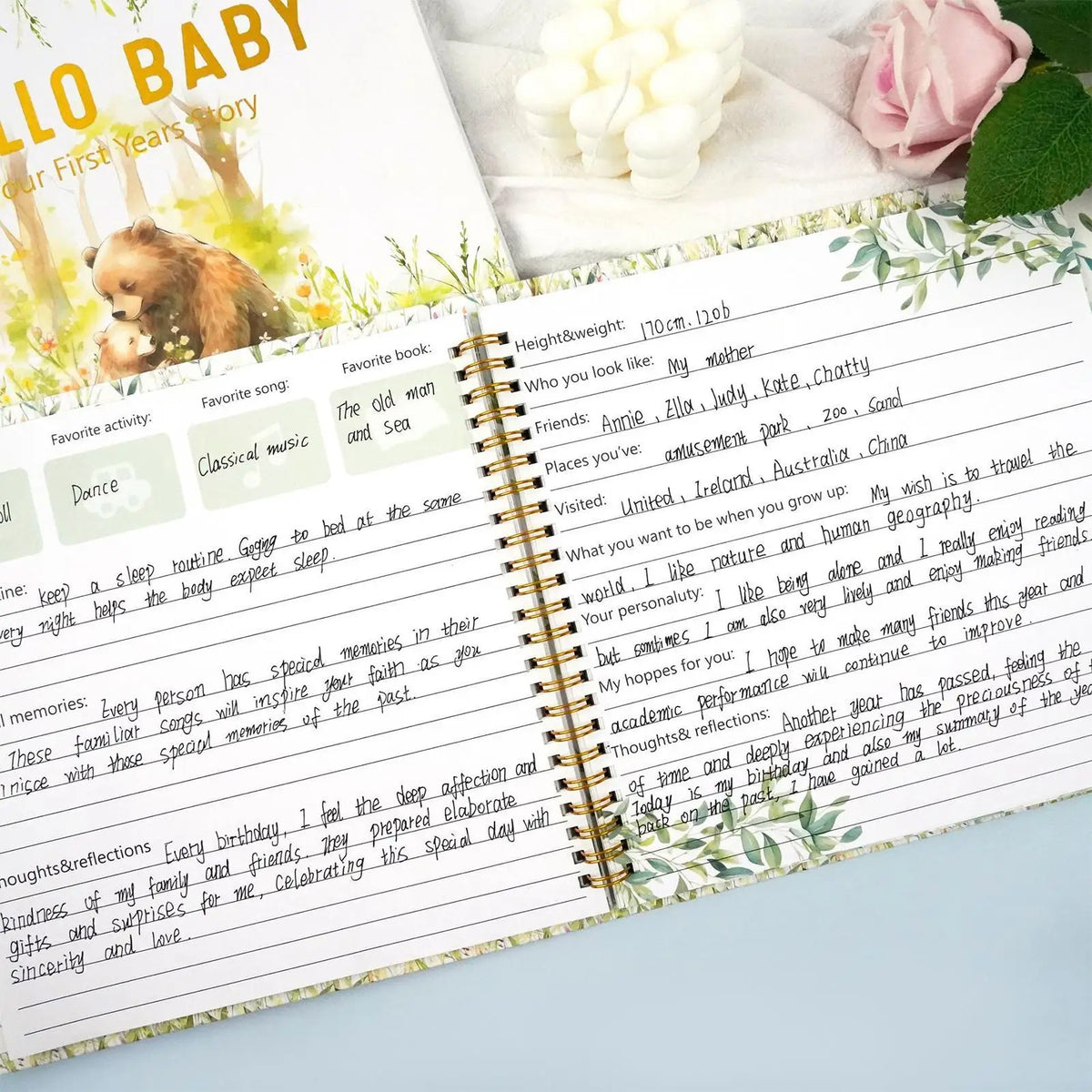 Baby Milestone Book – 5-Year Kids Memory Scrapbook Baby Memory Book Qme