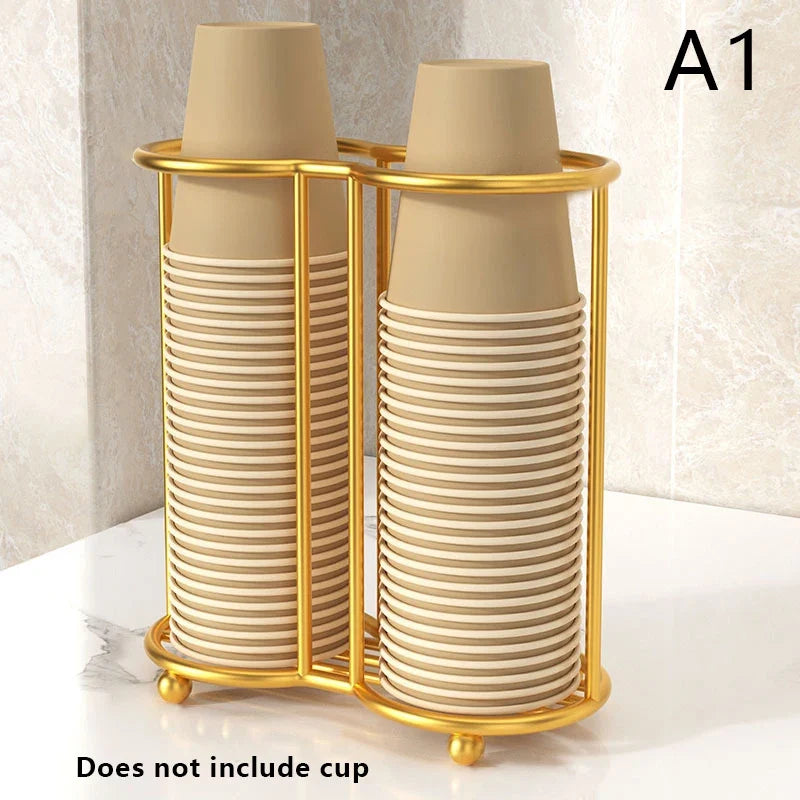 Desktop Iron Cup Storage Rack & Paper Cup Holder for Kitchen Cup Storage Rack Qme A1