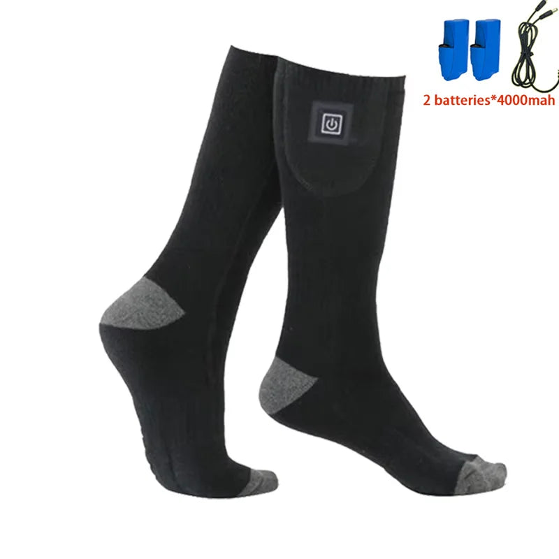 Maelsrom Electric Heated Socks – 4000mAh, 3 Heat Settings Electric Heated Socks Qst Rechargeable Black