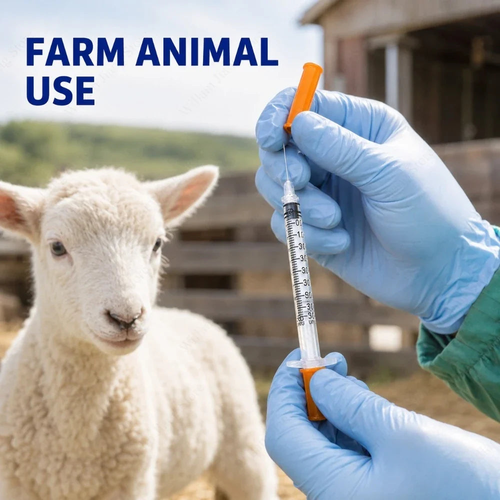 Disposable Sterile Plastic Syringe Orange Cap | Pet Care Tool Veterinary Syringe Qme