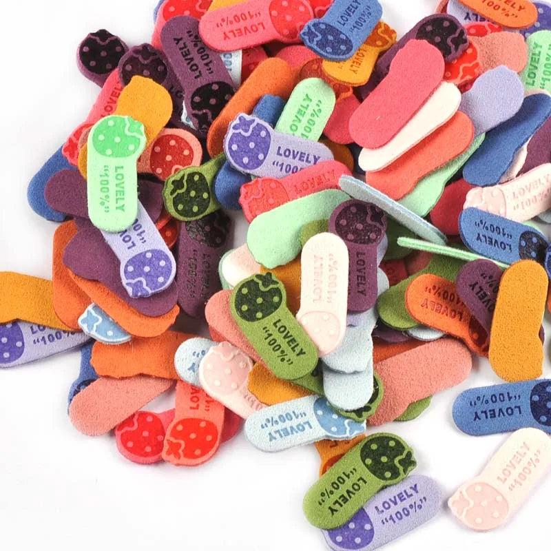 Strawberry Embossed Cloth Sewing Labels – 13 Colors, 13.5×29mm Cloth Sewing Labels Qme Random mixed