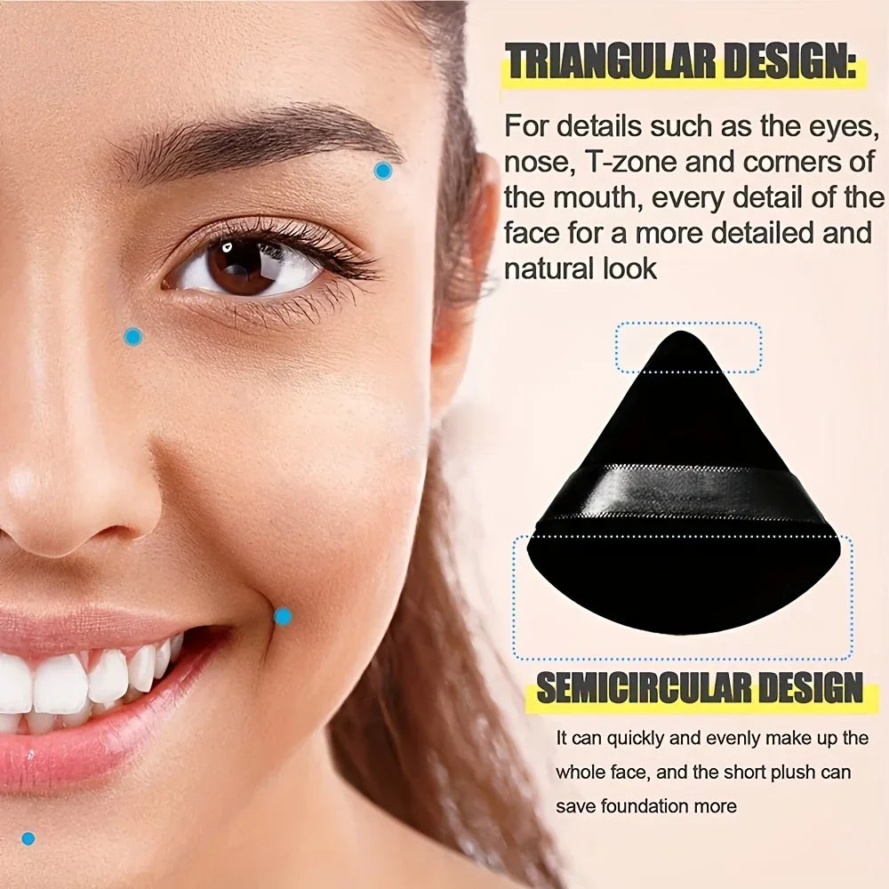 Triangular Fan-Shaped Powder Puff Sponge Finger Pad Powder Puff Sponge Qme