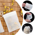 100PCS Drawstring Disposable Tea Filter Bags – Non-Woven Tea Filter Bags Qst White one size