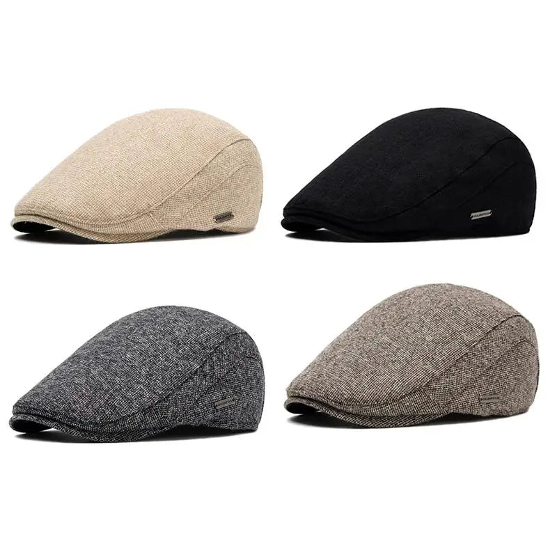 Warm Newsboy Cap – Retro Flat Peak Soft Beret Hat Unisex Newsboy Cap Qst