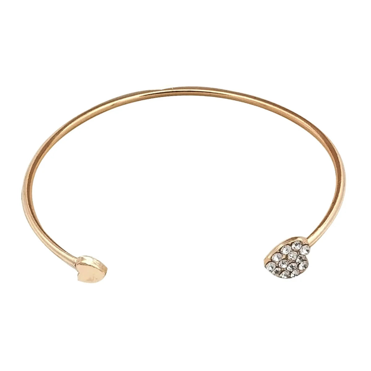 Heart Crystal Charm Bracelet Bangle | 3 Metal Colors Charm Bracelet Qme