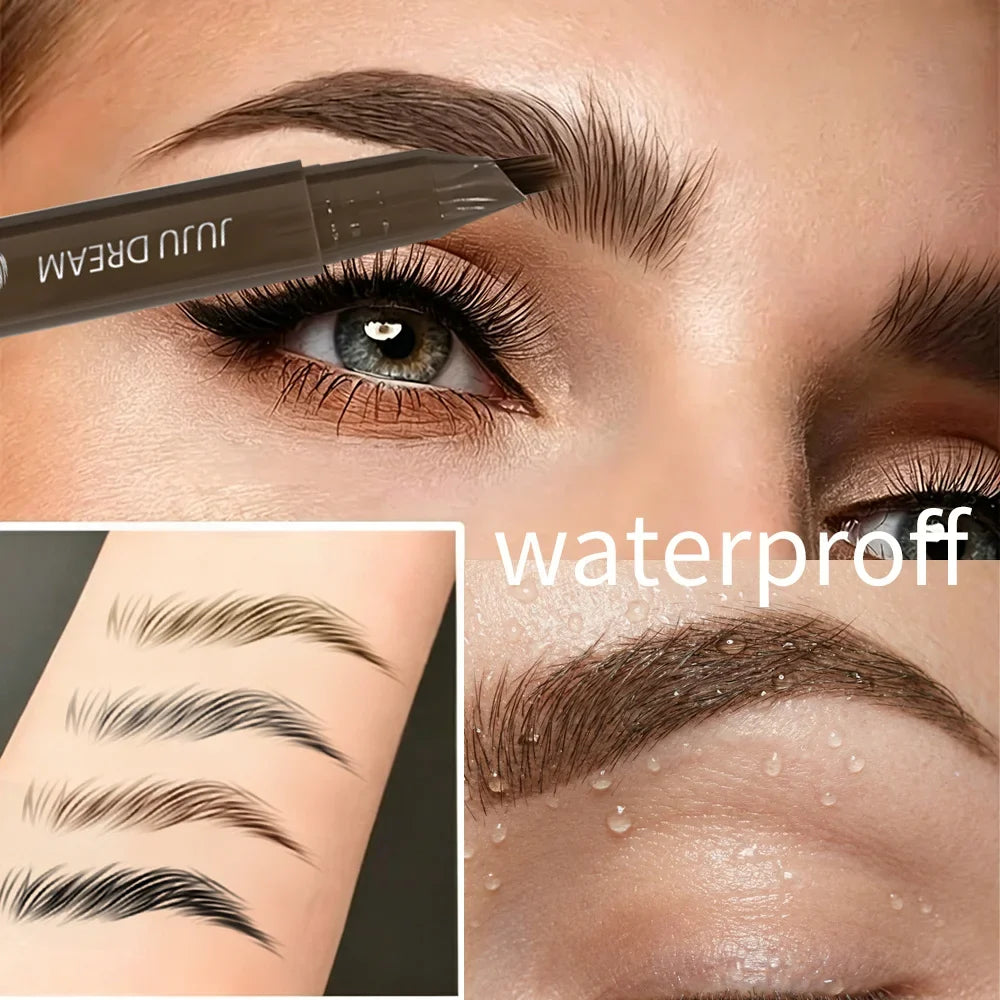 Qme 4-Pronged Waterproof Eyebrow Pencil – Smudge-Proof Brows Eyebrow Pencil Qme