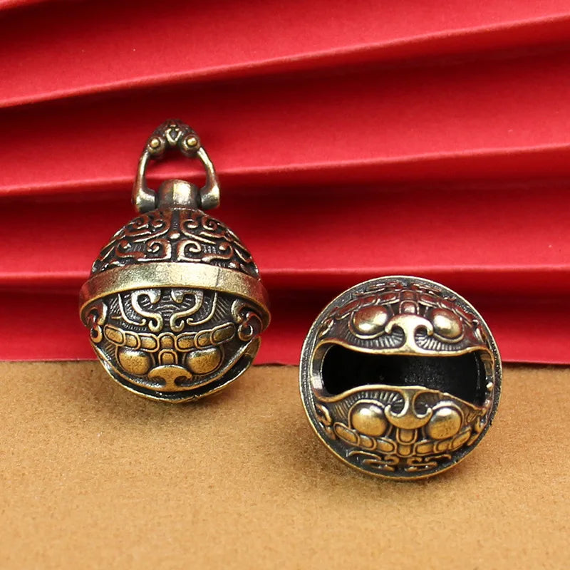 Vintage Brass Copper Gluttonous Taotie Keychain Pendant Keychain Pendant Qme