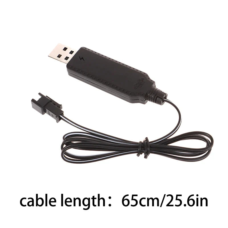 USB Charging Cable 3.7V SM-2P for RC Cars & Drones RC Battery Charger Cable Qme Black