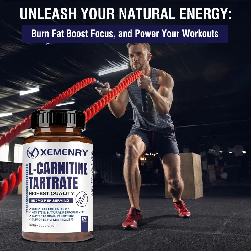 Xemenry L-Carnitine Tartrate 1500mg Capsules | Energy & Metabolism L-Carnitine Supplement Qst