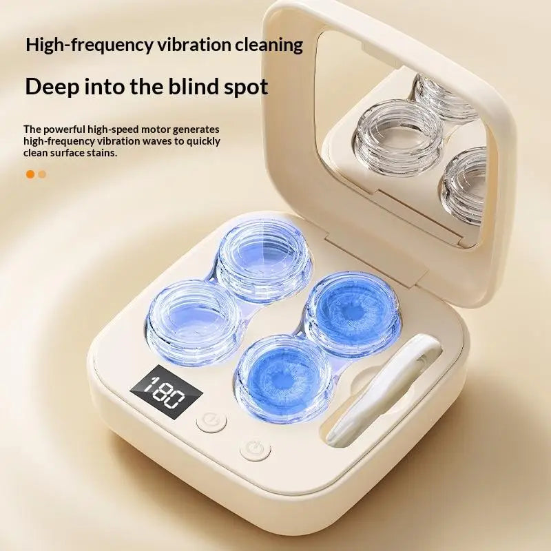 Portable Ultrasonic Contact Lens Cleaner | USB-C Charging Lens Cleaning Machine Qme