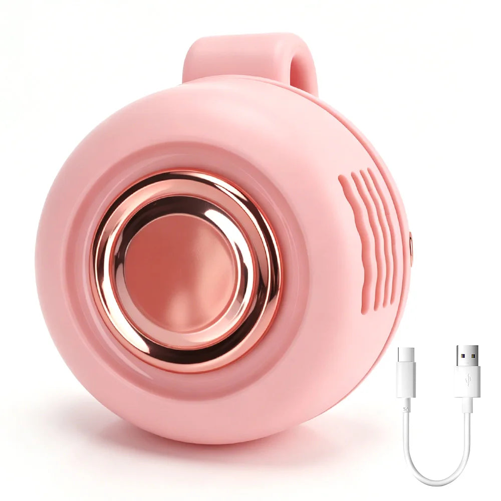 Portable Mini Clip Fan – USB Rechargeable Bladeless, 3-Speed Portable Clip Fan Qst Pink