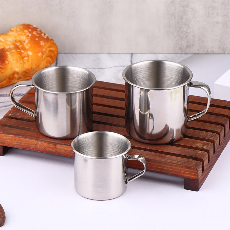 Stainless Steel Coffee Mug with Handle – Camping & Travel Stainless Steel Mug Qst