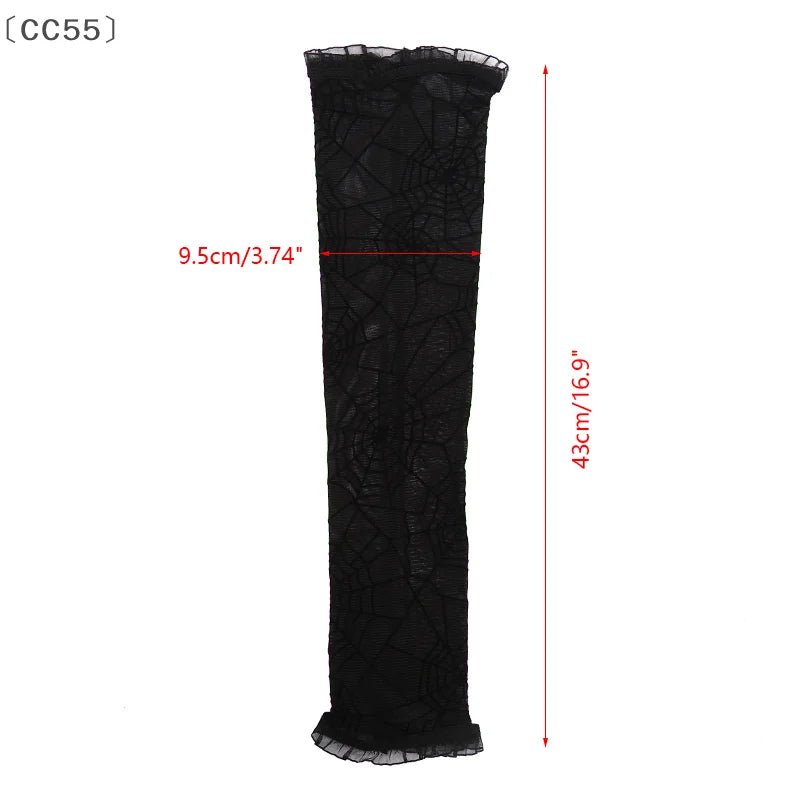 Spider Web Arm Sleeves Gloves – Halloween Cosplay Costume Halloween Costume Gloves Qst