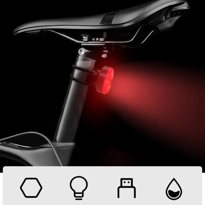 USB Rechargeable Bike Tail Light | Strap-On LED Safety Light Bicycle Tail Light Qme