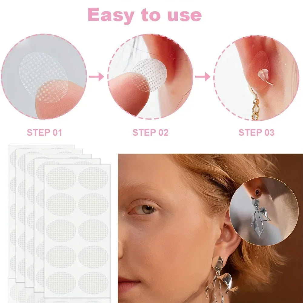 Earlobe Support Patches – Transparent Bifurcated Earring Stickers Earring Support Patch Qme