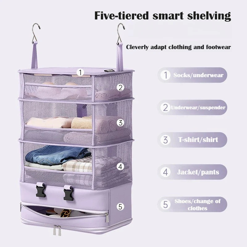 Portable Travel Hanging Organizer | Multilayer Clothes Storage Travel Hanging Organizer Qme