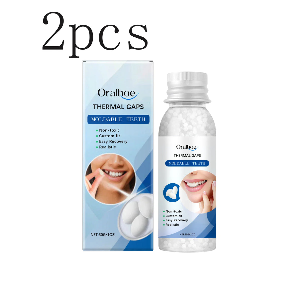 Moldable Dental Cement – Temporary Tooth & Denture Repair Dental Repair Cement Qst 30gx2pcs