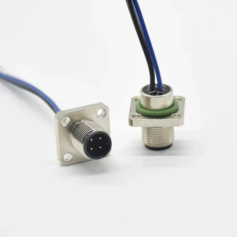 M12 Aviation Plug 8-Core 6P 2A Square Fixed Male Connector Aviation Plug Connector Qme