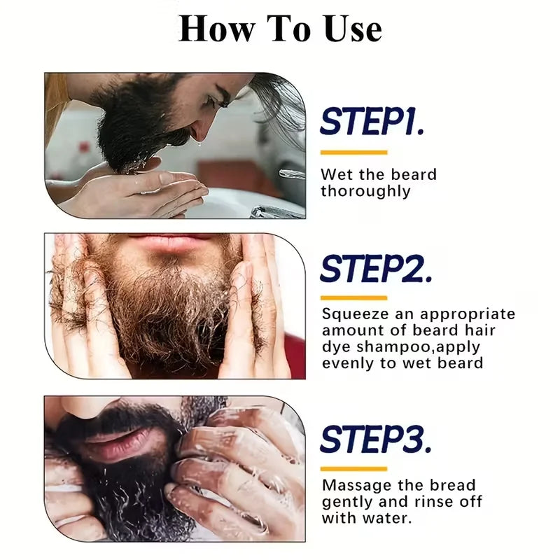 Qme Natural Permanent Beard Dye Shampoo – Ammonia-Free 200ml Beard Dye Shampoo Qme