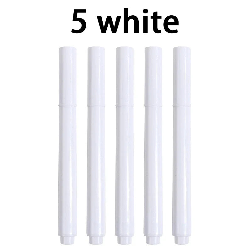 White Liquid Chalk Erasable Markers – Glass & Whiteboard Pens Liquid Chalk Markers Qme 5 white