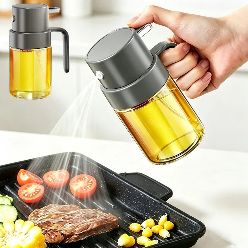 Glass Oil Sprayer Bottle 200ml – Fine Mist Press Dispenser Oil Mister Sprayer Qme