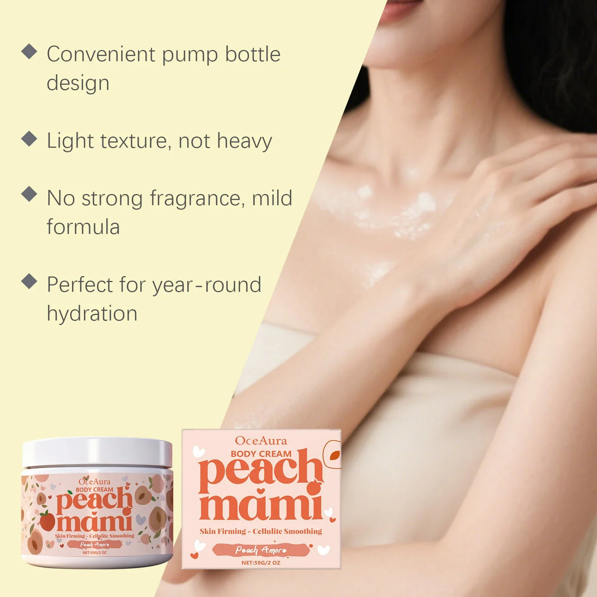 Peach Firming Body Cream – Tightening, Lifting & Moisturizing Firming Body Cream Qme
