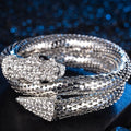 Y2K Punk Snake Spiral Upper Arm Cuff Bangle Bracelet Arm Cuff Bracelet Qme Gold-color