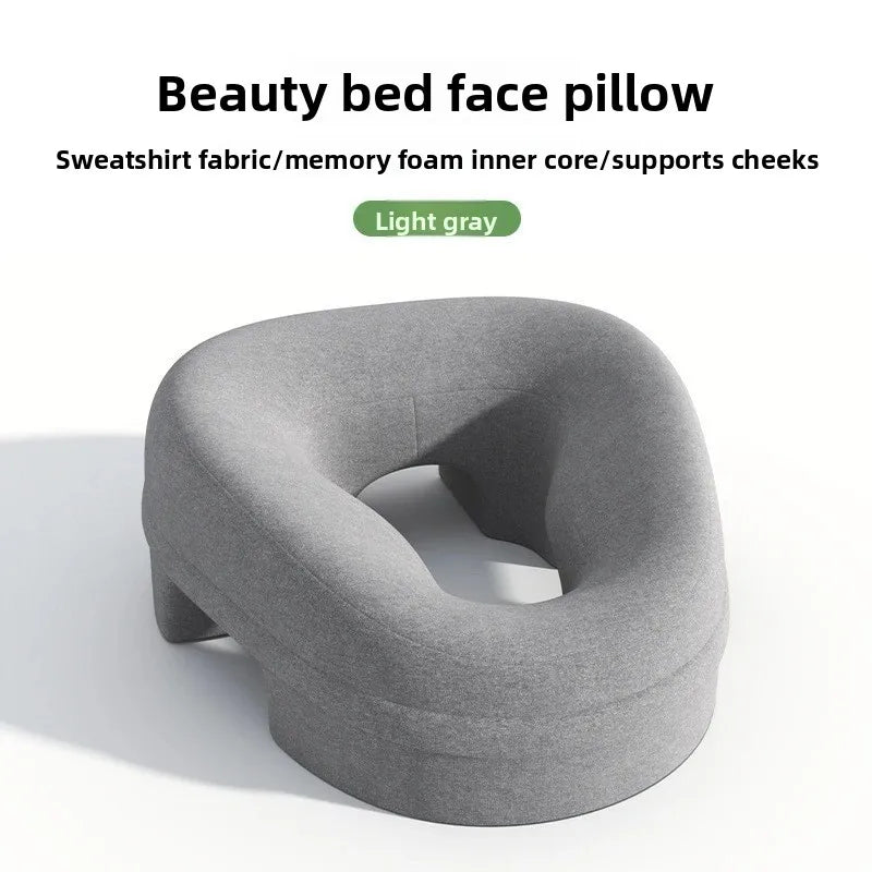 Face Down Massage Pillow – Facial Cushion with Breast Support Massage Salon Pillow Qst A Grey
