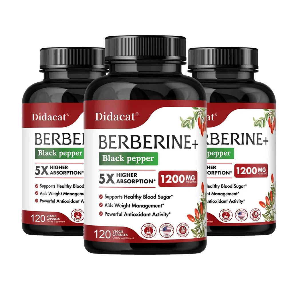 ZENVITALIZE 1200mg Berberine Supplement Capsules | Made in USA Berberine Supplement Qst 120 count-3 bottle
