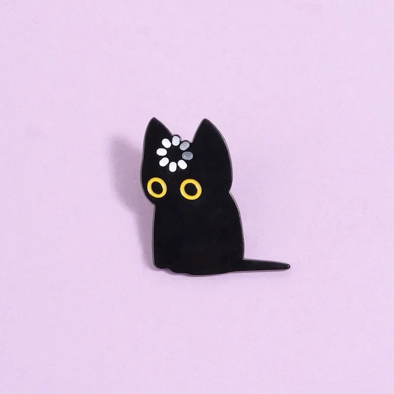 Cute Crash Cat Enamel Pin – Cartoon Kitten Lapel Pin Gift Enamel Lapel Pin Qme