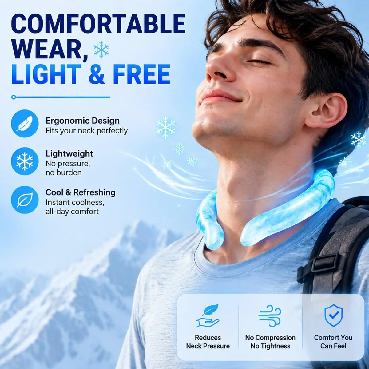 Wearable Neck Cooler – Reusable Freeze-Activated Cooling Tube Neck Cooling Tube Qme