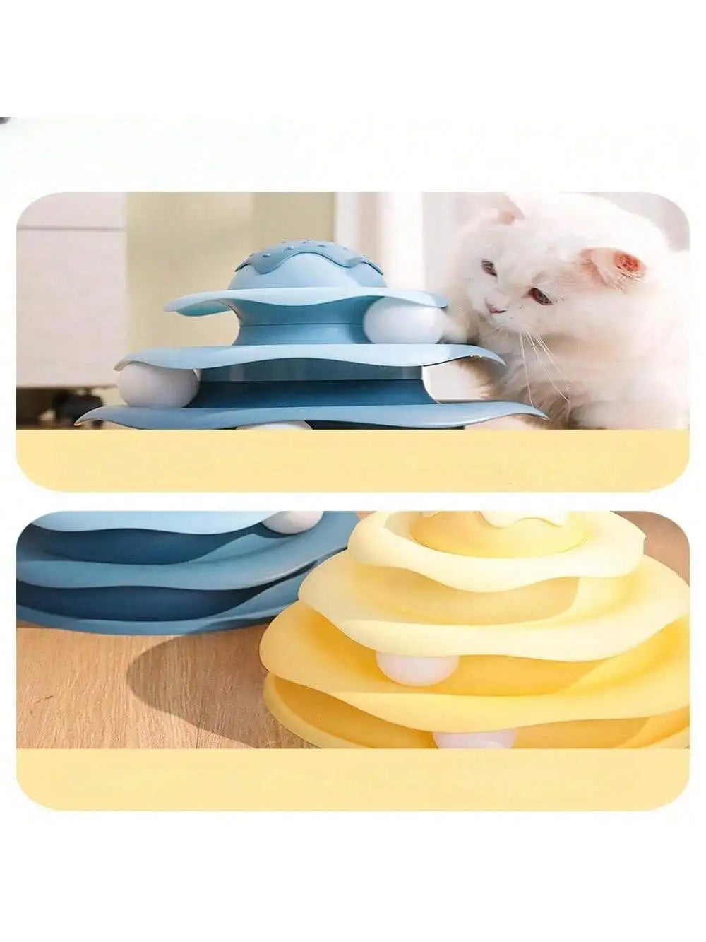 Cat Track Toy 3-Level Ice Cream Turntable Tower | Interactive Interactive Cat Toy Qme