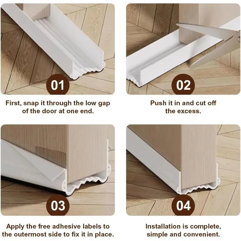 Self-Adhesive PVC Door Bottom Seal Strip 1M | Draft & Dust Guard Door Seal Strip Qme