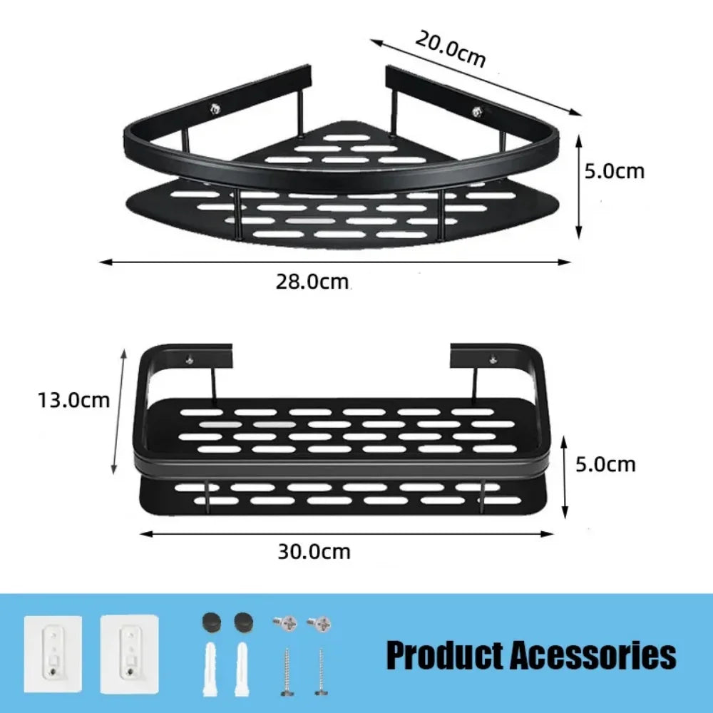 Aluminum Bathroom Storage Rack – No-Damage Wall Organizer Bathroom Wall Organizer Qme