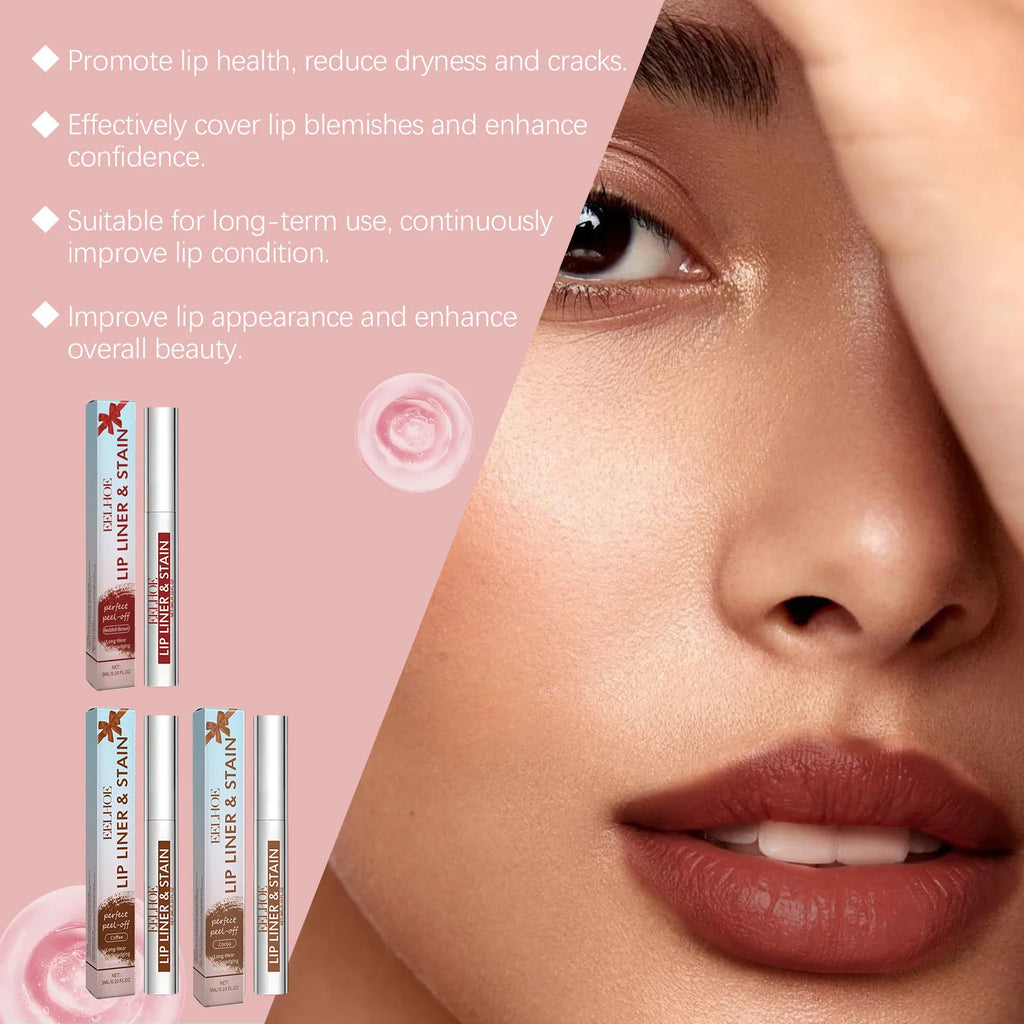 EELHOE Waterproof Peel-Off Lip Liner – 3 Matte Shades Peel-Off Lip Liner Qst
