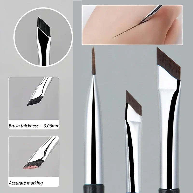 Ultra Thin Blade Eyeliner & Eyebrow Brush – Fine Angle Flat Eyeliner Brush Qme