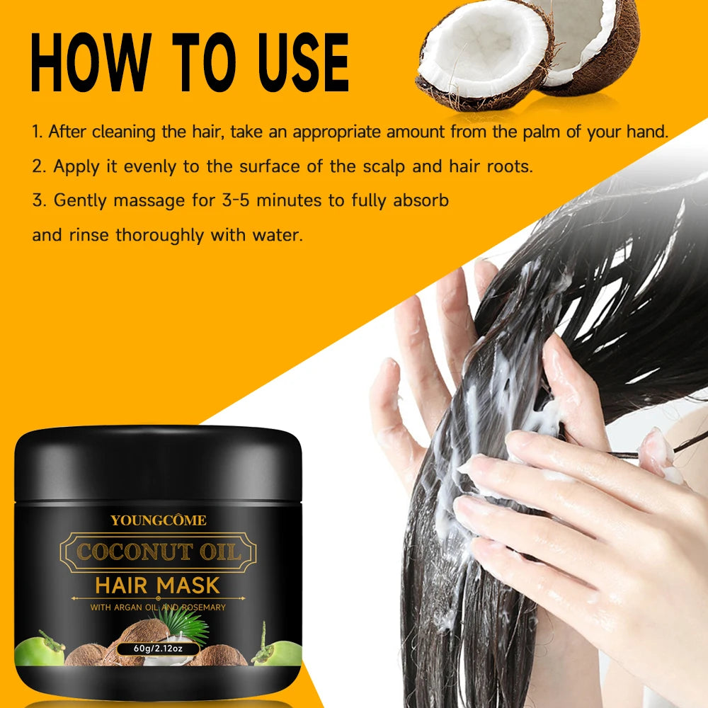 YOUNGCOME Coconut Oil Hair Mask – Rosemary & Ginger, All Types Coconut Oil Hair Mask Qst