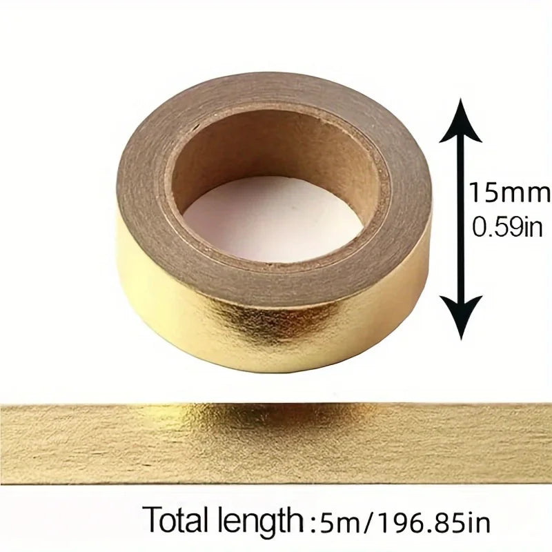 Solid Bronzing Decorative Tape Sticker Roll for Crafts Decorative Craft Tape Qme