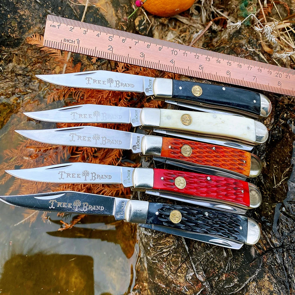 Z.QIAN Bone Handle Slip Joint Multi-Blade Folding Pocket Knife Folding Pocket Knife Qst