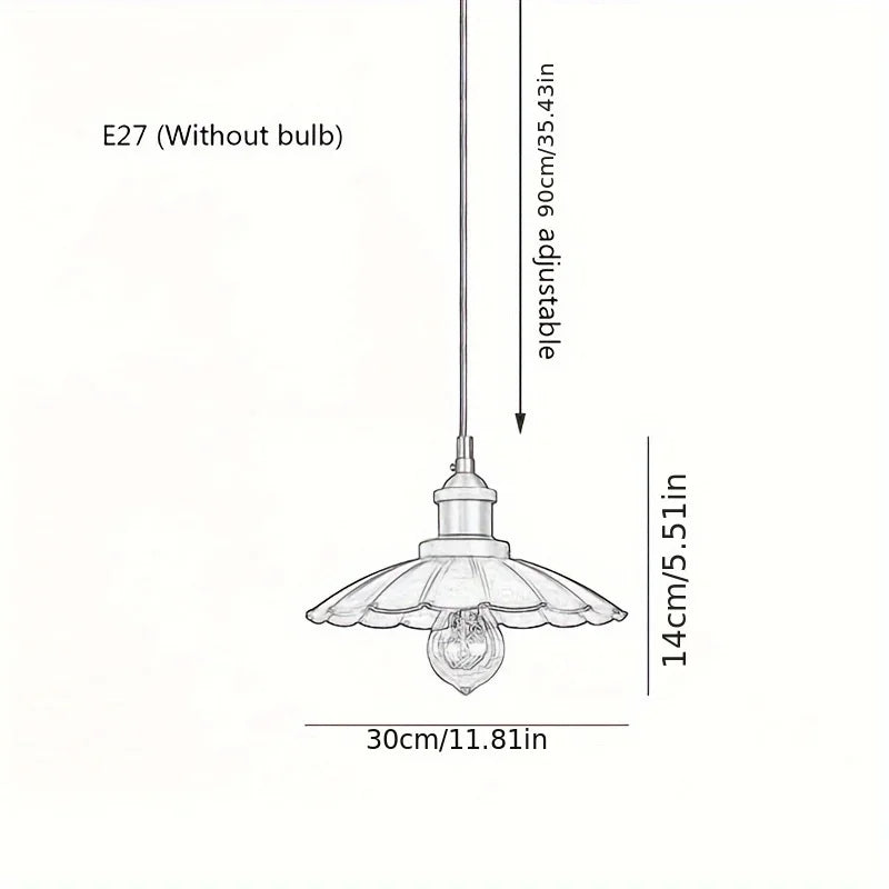 Vintage Industrial Pendant Light E27 Loft Retro Chandelier Lamp Industrial Pendant Light Qme 30cm
