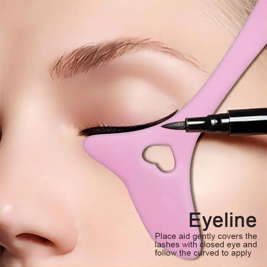 Silicone Eyeliner Stencils – Wing Liner, Mascara & Lip Guide Makeup Stencil Set Qme
