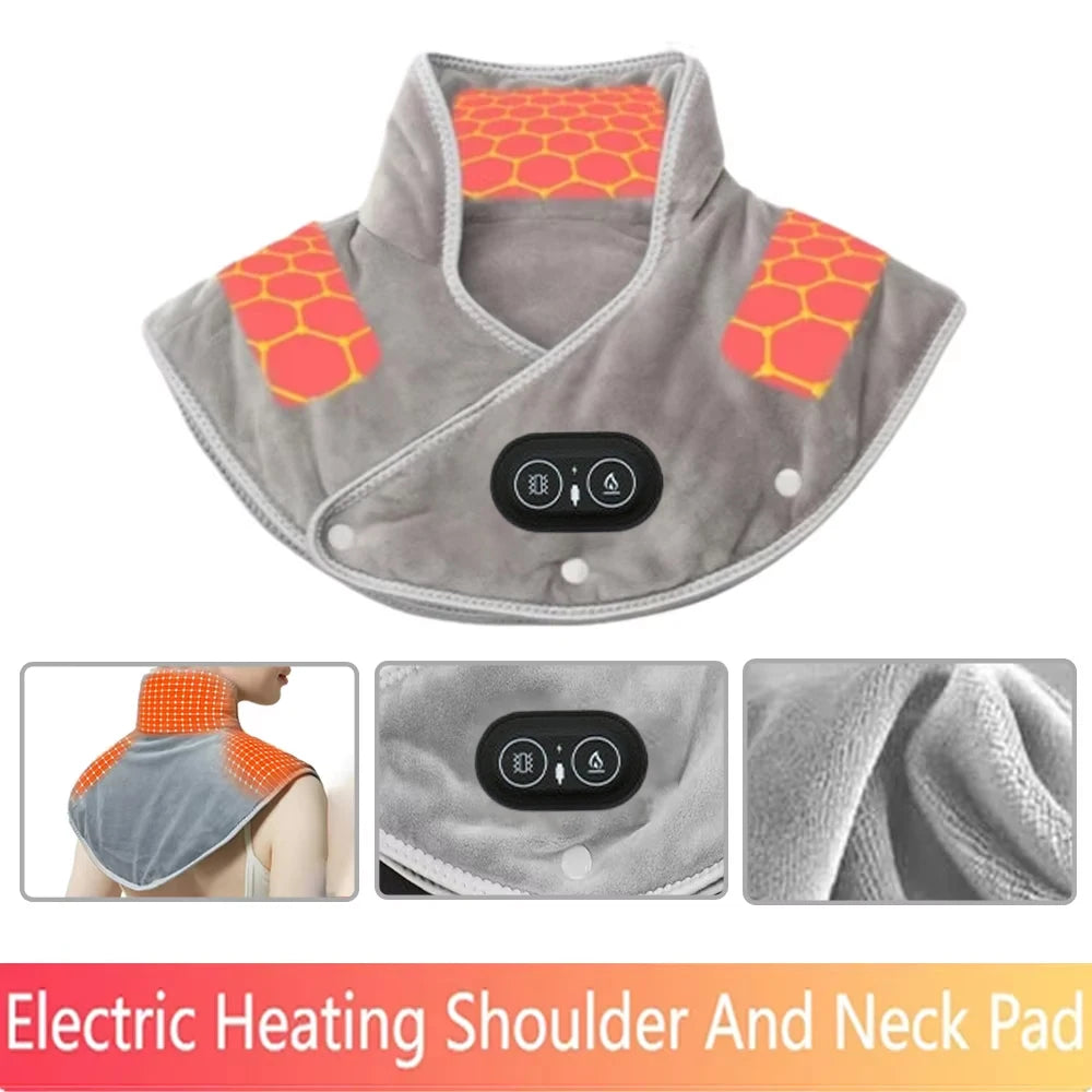 USB Electric Heated Neck & Shoulder Wrap – 3 Heat Settings Heated Neck Wrap Qst